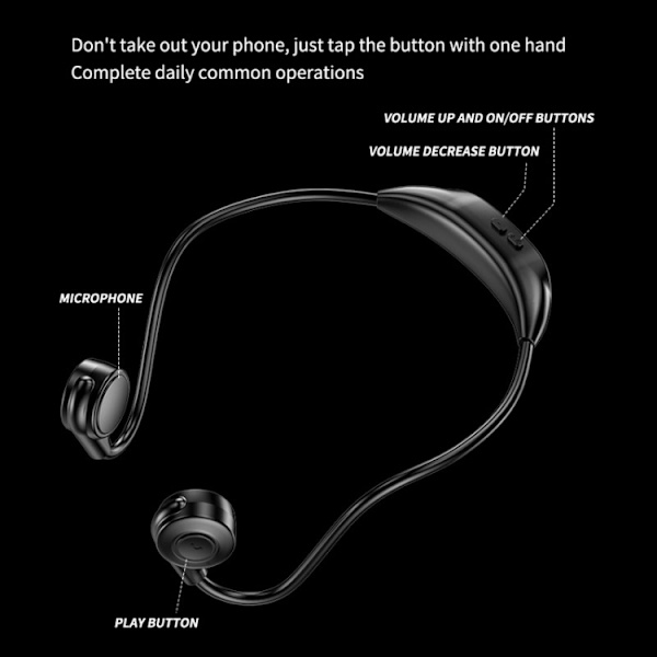 M2 Benledning Hörlurar Löpning Stereo Till Öra Bluetooth Hörlurar Svart