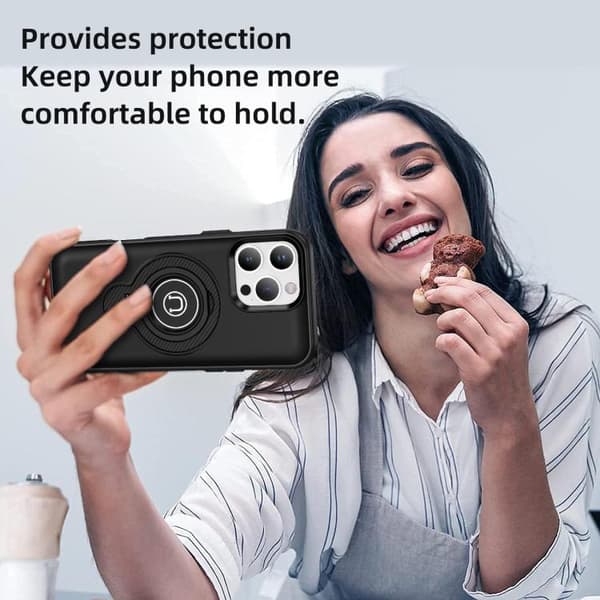 iPhone 16 Pro Ring Holder Magnetisk Skal Svart