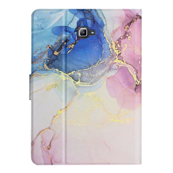 Samsung Galaxy Tab A 10.1 T580 Marble Mönster Smart Läderfodral Rosa Blå