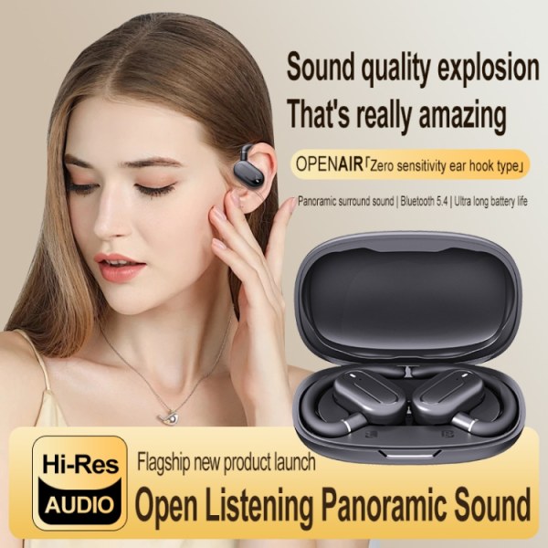 Hanger Typ Stereo Utomhusljud Bluetooth-hörlurar med laddningsfack Hudfärg