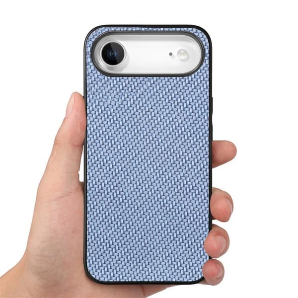 iPhone 17 Air Skal - Kolfibertextur och Läder Blå