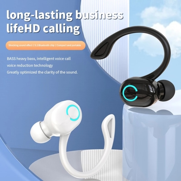 S10 Bluetooth-headset affärsmodell hängande öra typ stereo hörlurar Vit