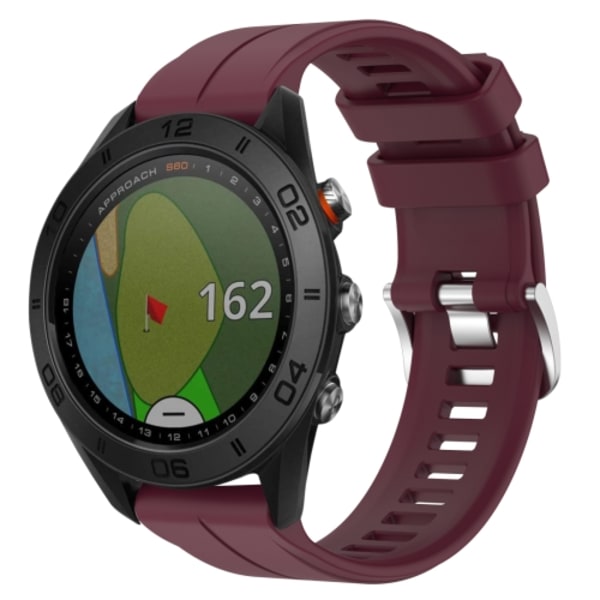 För Garmin Approach S60 22mm enfärgad watch Burgundy