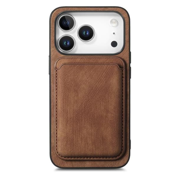 iPhone 18 Pro Max / iPhone 17 Pro Max Retro Läder Kortväska Magnetisk Skal Brun