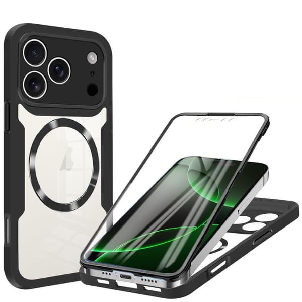 iPhone 18 Pro / iPhone 17 Pro Skal med CD-textur och MagSafe Svart