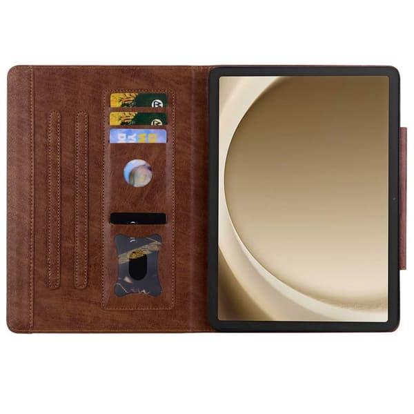 Samsung Galaxy Tab S10 FE+ Cat Buckle Läderfodral Brun