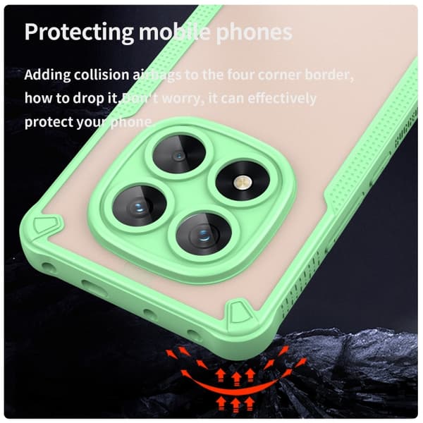 Redmi Note 14 Pro 5G - Armor Glaze PC Hybrid TPU Mobilskal Grön