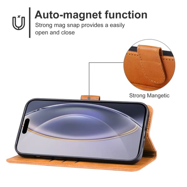 iPhone 16 Pro Max Fodral Läder - Elegant och Skyddande Skal Brun