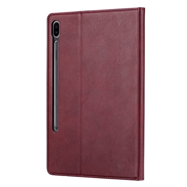 Samsung Galaxy Tab S8+ X800 Läderfodral med Textur Vinröd