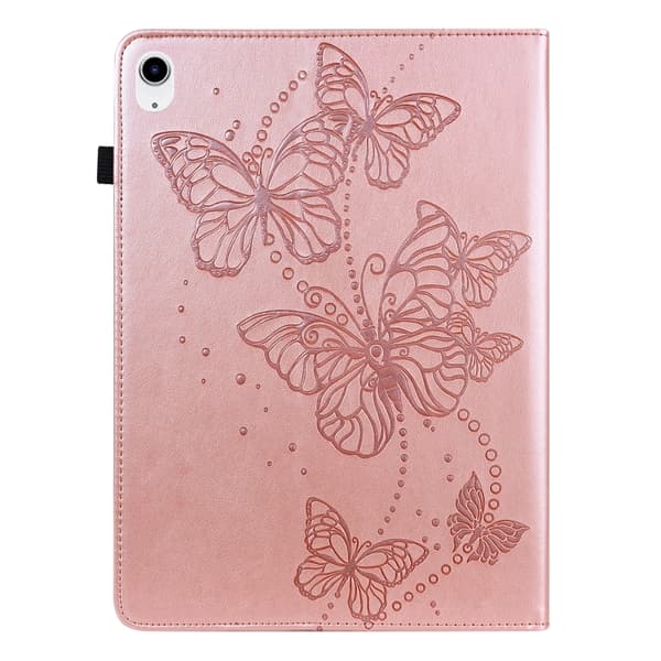 iPad 11 11:e generation / 10.9 10:e generation 2022/2025 Prägad Fjäril Läderfodral - Skal Rosa