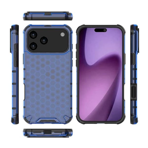 iPhone 18 Pro Max / iPhone 17 Pro Max Skal med Honungskombination och Stötskydd Blå