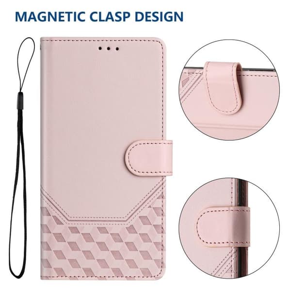 Redmi Note 14 Pro 4G - RFID Läderfodral med Honungskombination och Prägling Rosa