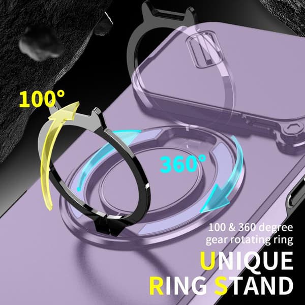 iPhone 17 Pro Skal med Sliding Camshield Ring Holder Purpur