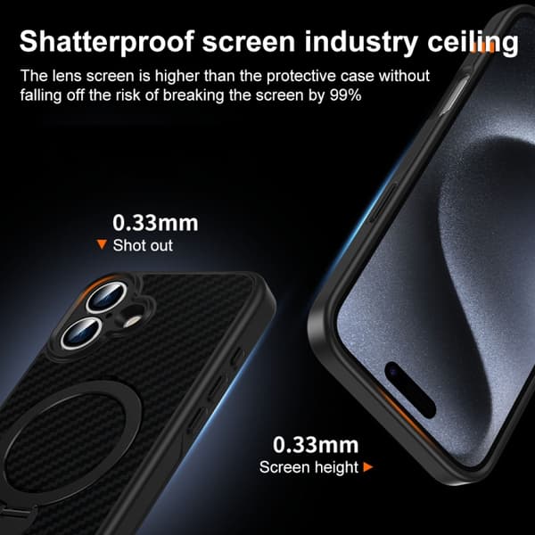 iPhone 18 Pro / iPhone 17 Pro Skal - Kolfiber med MagSafe 360 Graders Rotering