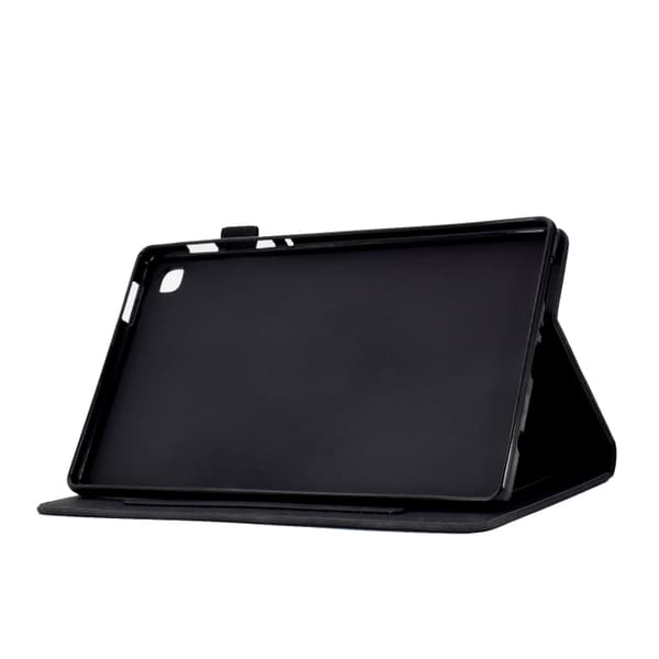 Samsung Galaxy Tab A7 Lite Prägad Läderfodral Svart