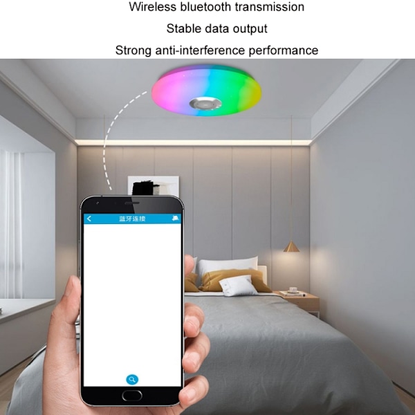 Fjärrkontroll Bluetooth LED Taklampa RGB Musik Rhythm Färgförändrande Lampa, Mått: 33cm