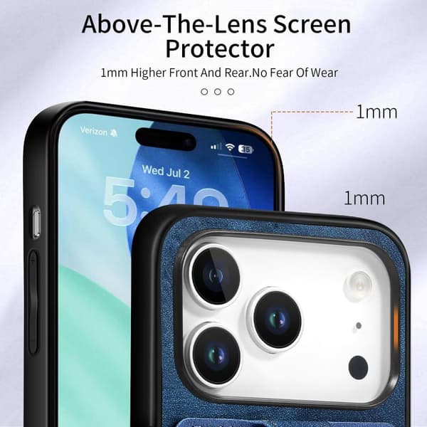 iPhone 18 Pro / iPhone 17 Pro Retro Skinnkänsla Ringkortskal Blå