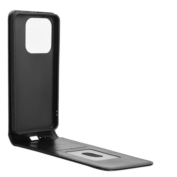 Redmi Note 14 5G - Magnetisk Vertikal Flip Läderfodral Svart