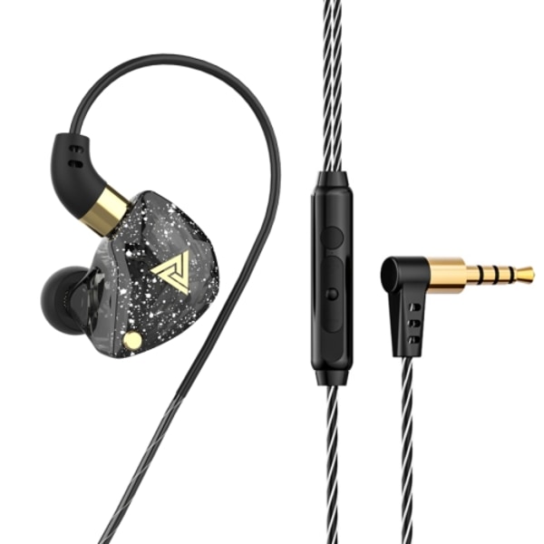 QKZ SK8 3,5 mm sport in-ear dynamisk HIFI-hörlur med mikrofon Svart