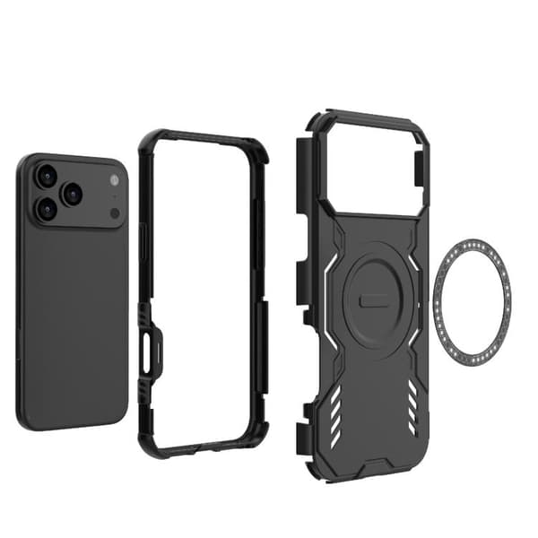 iPhone 18 Pro Max / iPhone 17 Pro Max Skal med Butterfly Armor MagSafe Magnetring och Stötskydd Blå