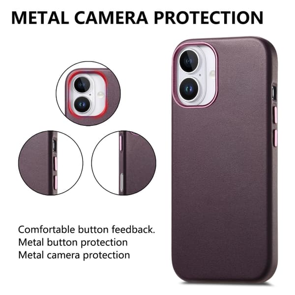 iPhone 16 Pro Electroplaterad Metallknapp MagSafe Skal Purpur