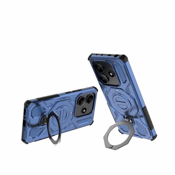 Redmi Note 14 5G J-20 - Solid Färg MagSafe Magnetisk TPU+PC Mobilskal Blå