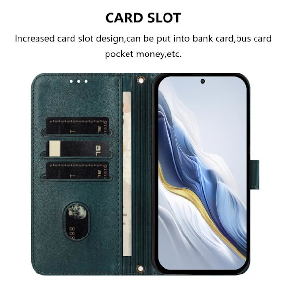 Samsung Galaxy S22+ 5G Skal i Retro Läder med Linjesömn Mörkgrön