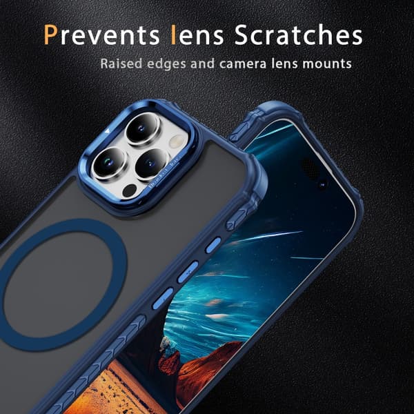 iPhone 16 Pro Max Rainbow Series Skal med MagSafe Linshållare Blå
