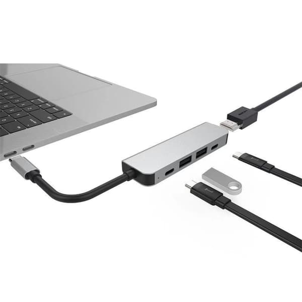 5-i-1 USB-C Hub Adapter med HDMI, 2 USB-portar och 2 PD-laddningsportar