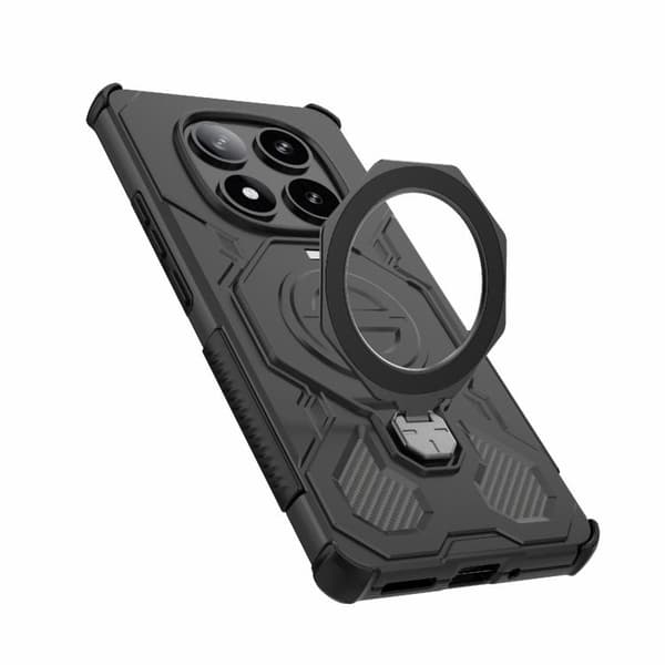 Redmi Note 14 Pro 5G J-20 - Solid Färg MagSafe Magnetisk TPU+PC Mobilskal Svart