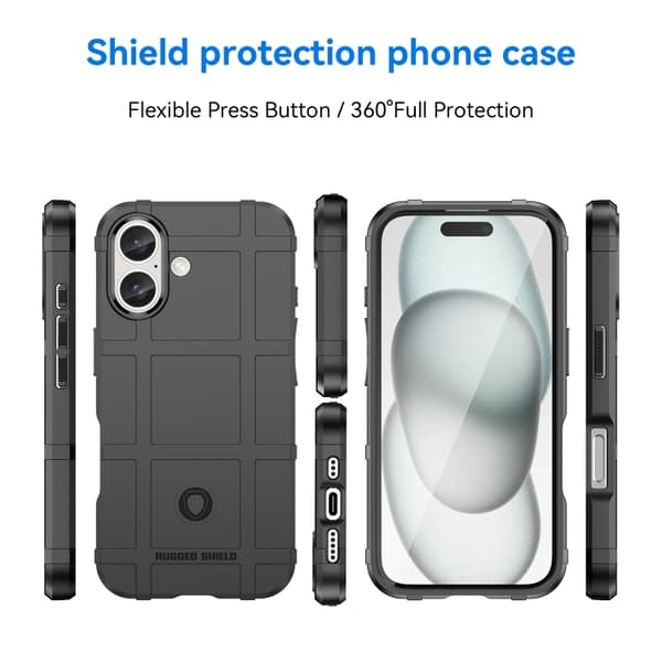 iPhone 16 Pro Max Full Coverage Shockproof TPU Skal - Hållbar och Skyddande Mobilskal Svart