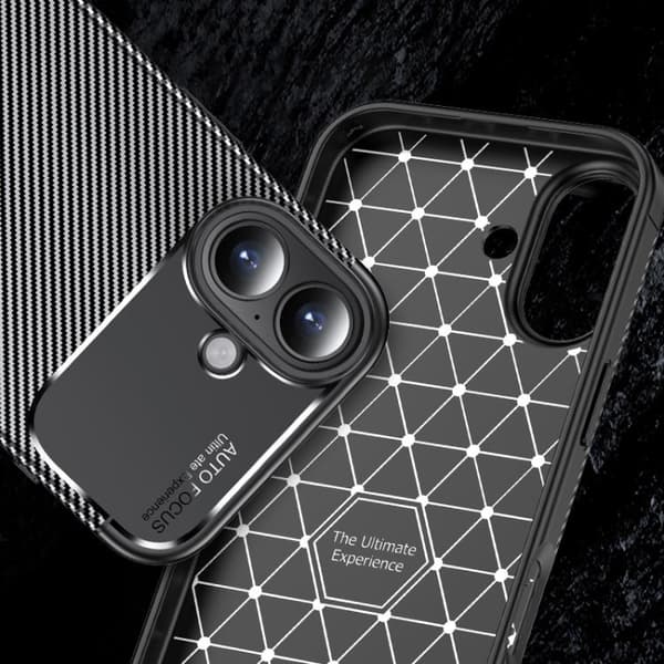 iPhone 17 Skal - Kolfibertextur - Stöttålig TPU