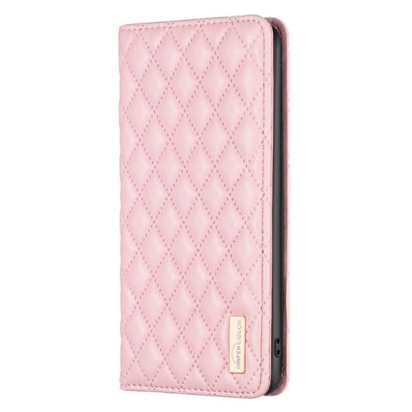 iPhone 17 Pro Diamantgaller Magnetisk Läder Flip Skal Rosa