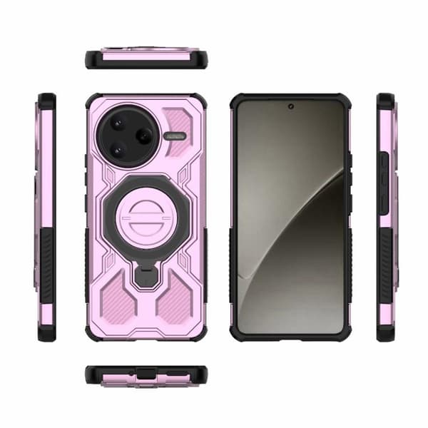 Redmi K80 Pro 5G J-20 Solid Färg MagSafe Magnetisk TPU+PC Mobilskal Rosa