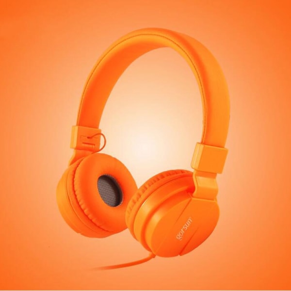 Gorsun GS-778 Mobiltelefon Musik Headset Trådbunden Laptop Barn Hörlurar Orange