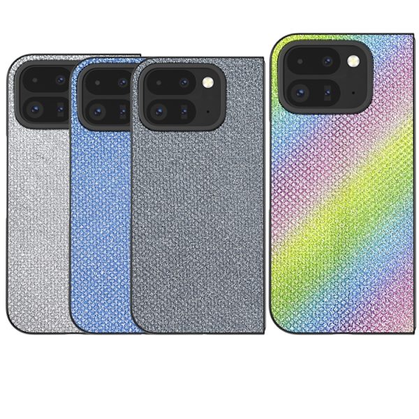 för Pixel 9 Pro Fold - Diamond Frame Edge Full Coverage Skal Safirblå