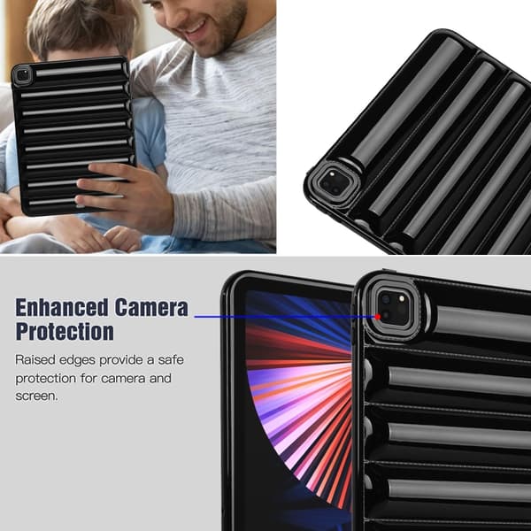 iPad Pro 12.9 2022 / 2021 Eiderdown Kudde Stötsäker Skal Svart