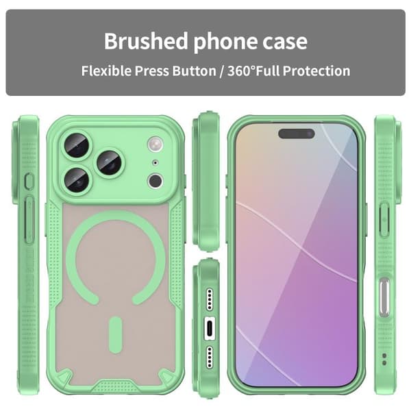 iPhone 18 Pro Max / iPhone 17 Pro Max Skal med Armor Glaze MagSafe Magnetisk Design Grön