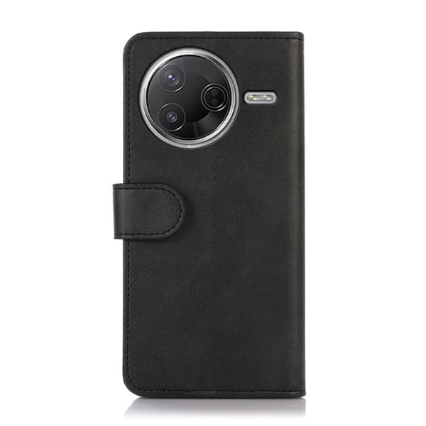 Redmi K80 / K80 Pro - Mobilfodral i Ko-Läder med Textur Svart