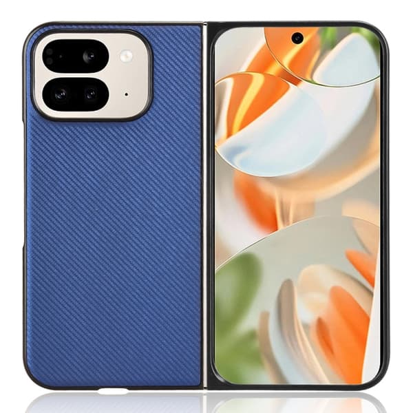 för Pixel 9 Pro Fold Skal i PU-läder och PC - Elegant och skyddande mobilskydd Blå