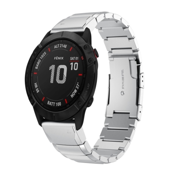 För Garmin Fenix ​​6 Pro GPS 22mm Tortoise Shell watch i rostfritt stål Sliver