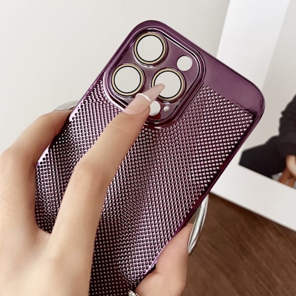 iPhone 16 Pro Electroplaterad PC Ramfri Kylskal Silver