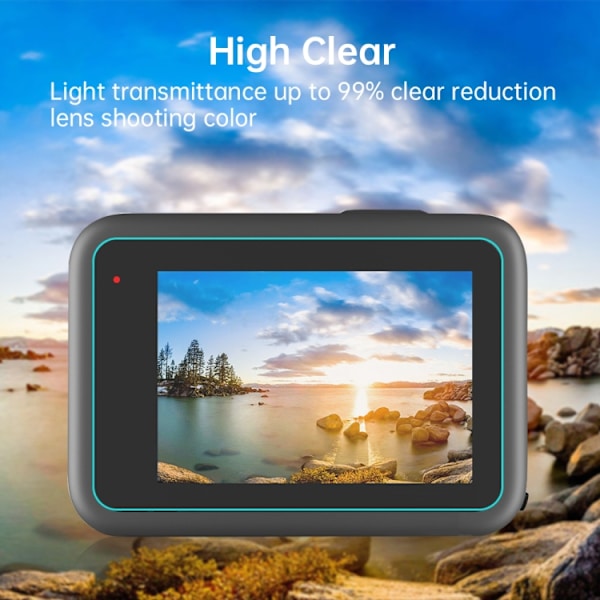 för GoPro Hero12 Black /11 Black /10 Black /9 Black Objektiv + LCD-skärm 9H 2.5D Härdat glasfilm