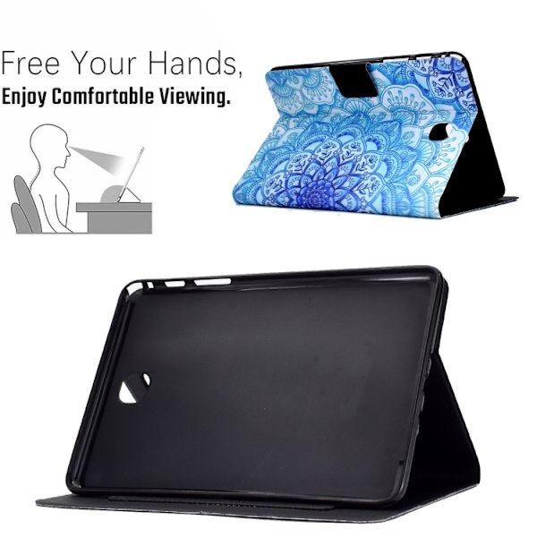 Samsung Galaxy Tab A 8.0 (2015) TPU Läderfodral Grön Blomma