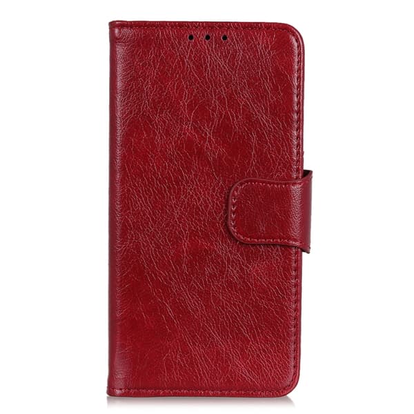 iPhone 16 Pro Nappa Textur Skal - Elegant Fodral Läder Röd
