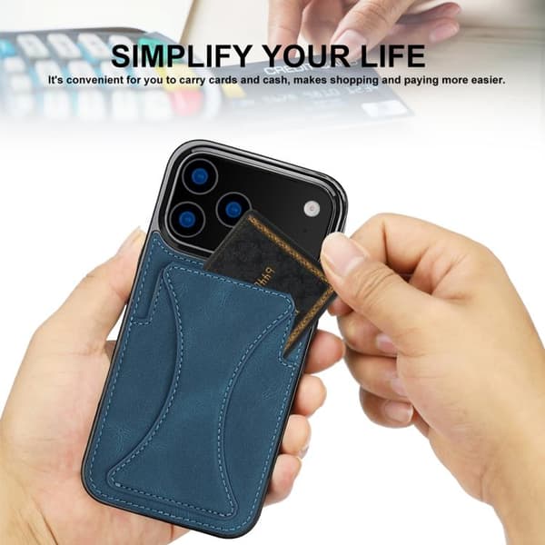 iPhone 18 Pro Max / iPhone 17 Pro Max Skal - Ultra-tunn Stötsäker Telefonfodral med Hållare Blå