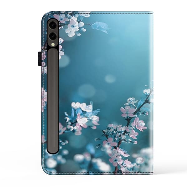 Samsung Galaxy Tab S7 FE Läderfodral med Kristalltextur Plommonblomma