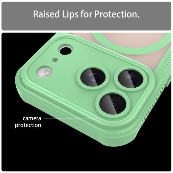 iPhone 18 Pro Max / iPhone 17 Pro Max Skal med Armor Glaze MagSafe Magnetisk Design Grön