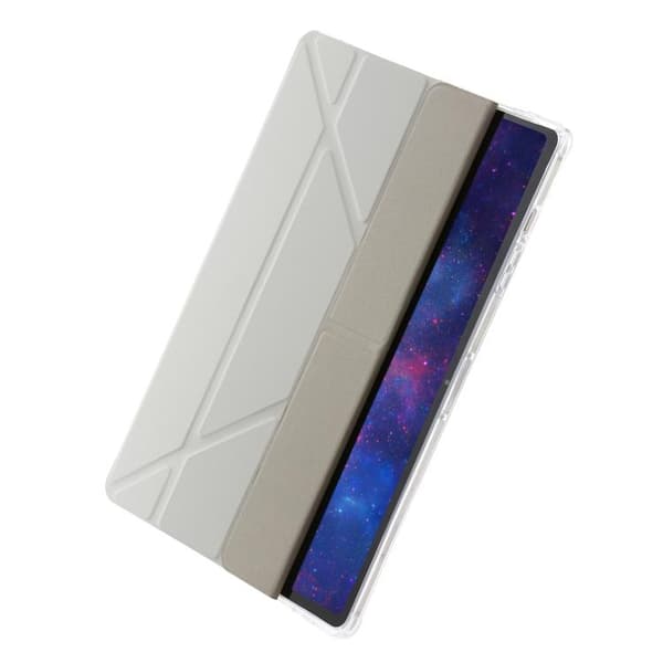Samsung Galaxy Tab S9 FE Klar Akryl & Läderfodral Grå
