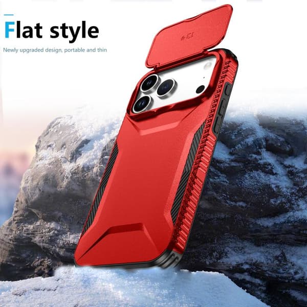 iPhone 18 Pro Max / iPhone 17 Pro Max Skal med Sliding Camshield Röd
